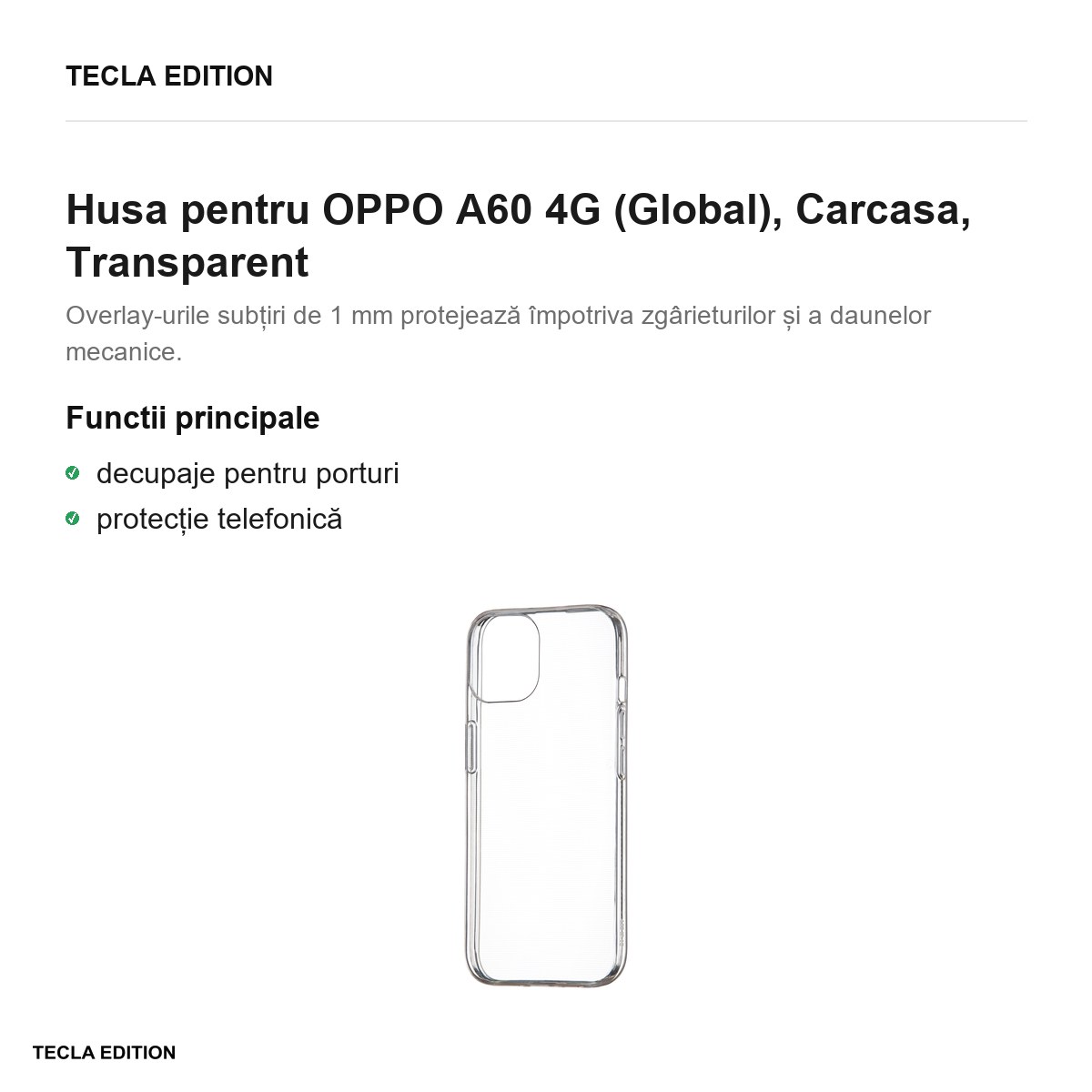 Husa Slim 1 mm pentru OPPO A60 4G (Global), Carcasa, Transparent [1]