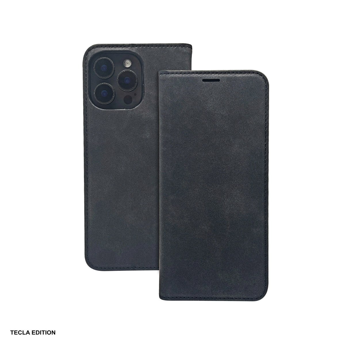 Huse si protectii smartphone - Husa Smart Suede pentru Samsung Galaxy A14 4G, Galaxy A14 5G, tip carte cu inchidere magnetica, Negru