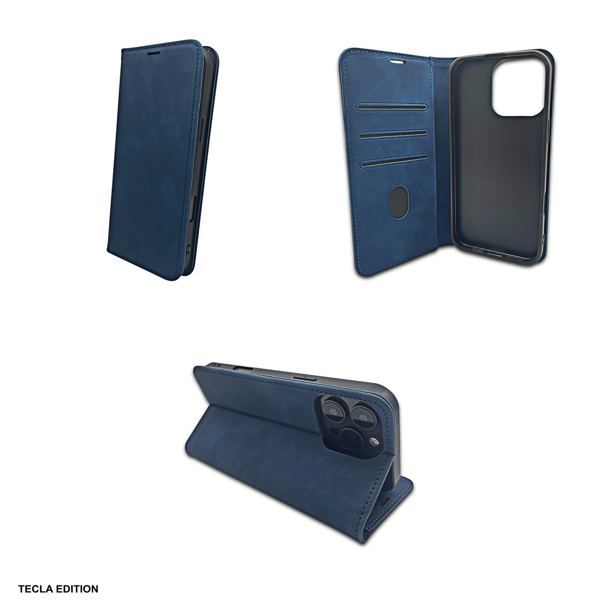 Husa Smart Suede pentru Samsung Galaxy A52 4G, Galaxy A52 5G, Galaxy A52s 5G, tip carte cu inchidere magnetica, Albastru [3]