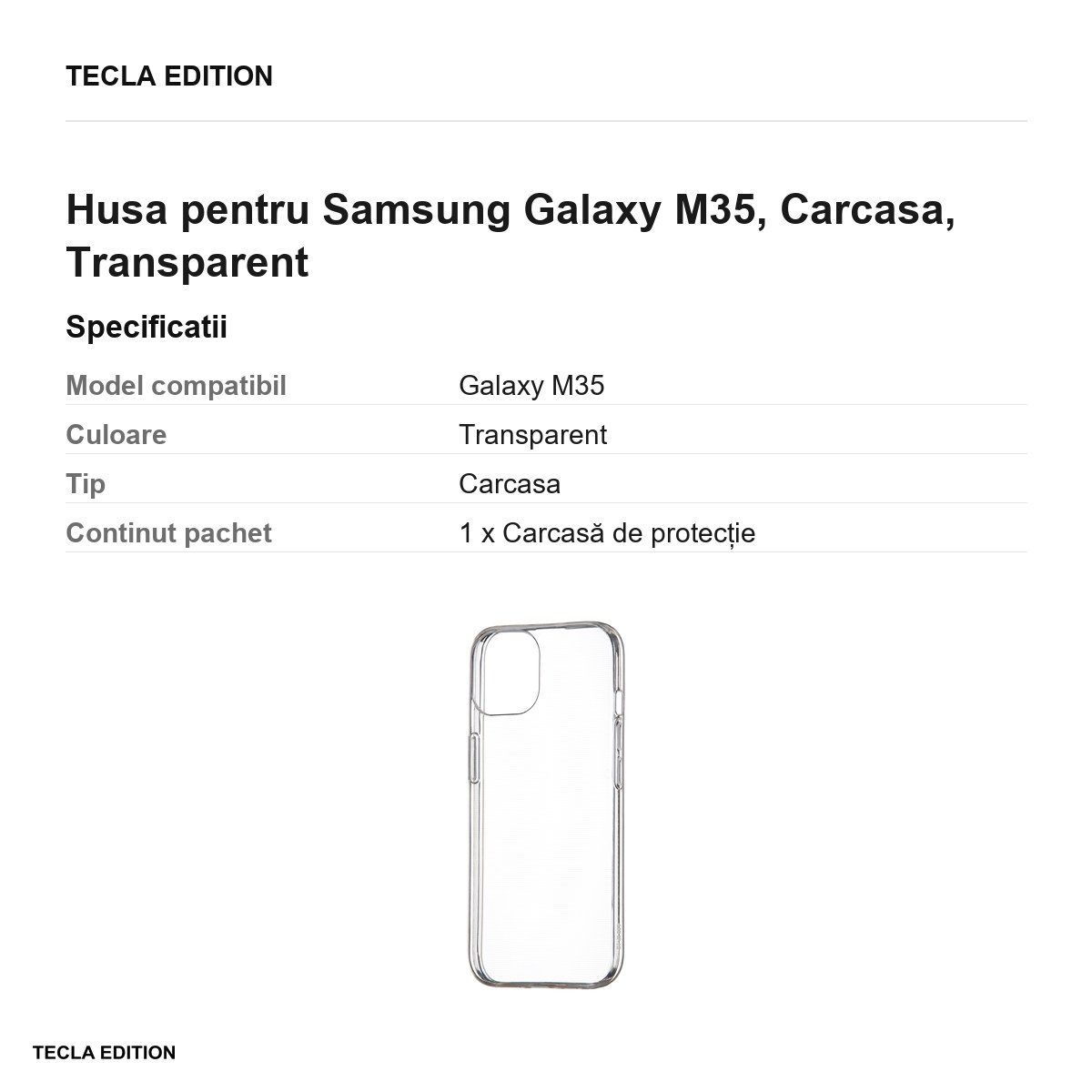 Husa Slim 1 mm pentru Samsung Galaxy M35, Carcasa, Transparent [2]