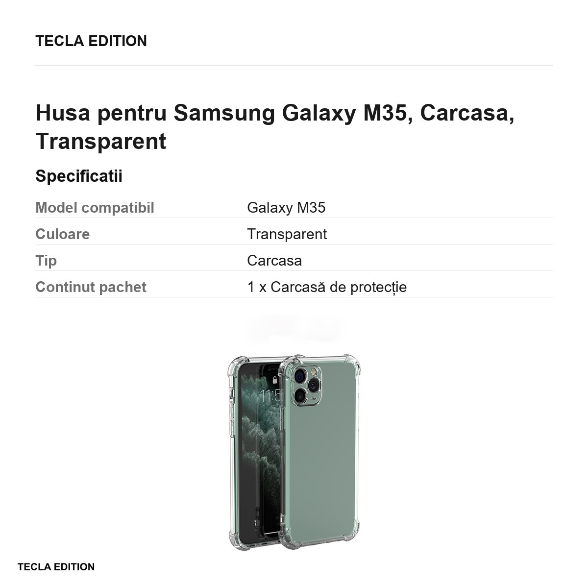 Husa Anti Shock 1 5 mm pentru Samsung Galaxy M35, Carcasa, Transparent [2]