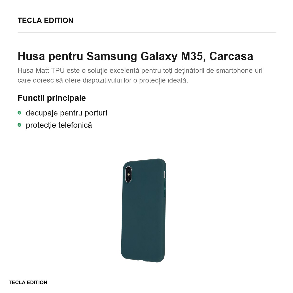 Husa Matt TPU forest pentru Samsung Galaxy M35, Carcasa, Verde [1]