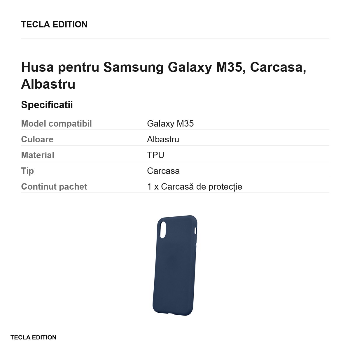 Husa Matt TPU pentru Samsung Galaxy M35, Carcasa, Albastru [2]