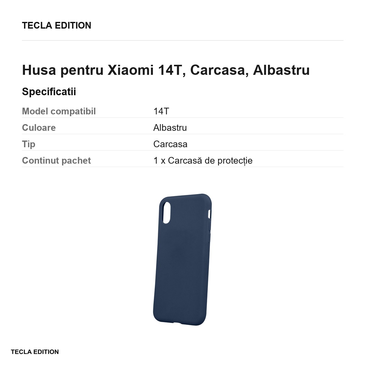 Husa Matt TPU pentru Xiaomi 14T, Carcasa, Albastru [2]