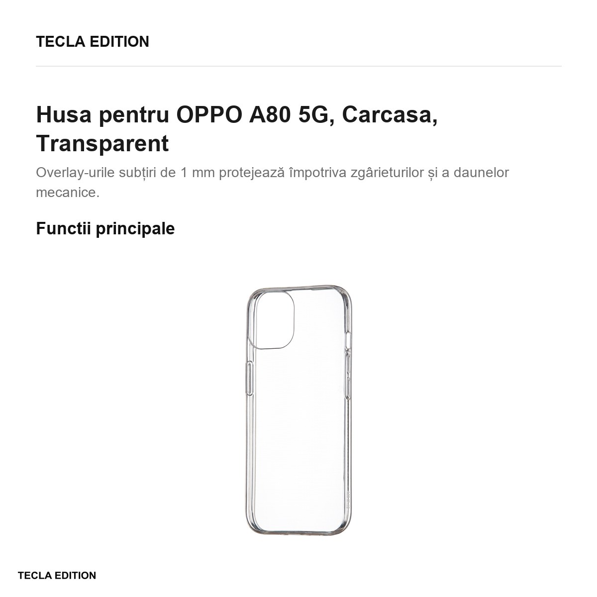 Husa Slim 1 mm pentru OPPO A80 5G, Carcasa, Transparent [1]