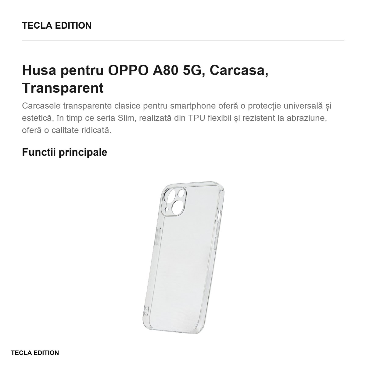 Husa Slim 2 mm pentru OPPO A80 5G, Carcasa, Transparent [1]
