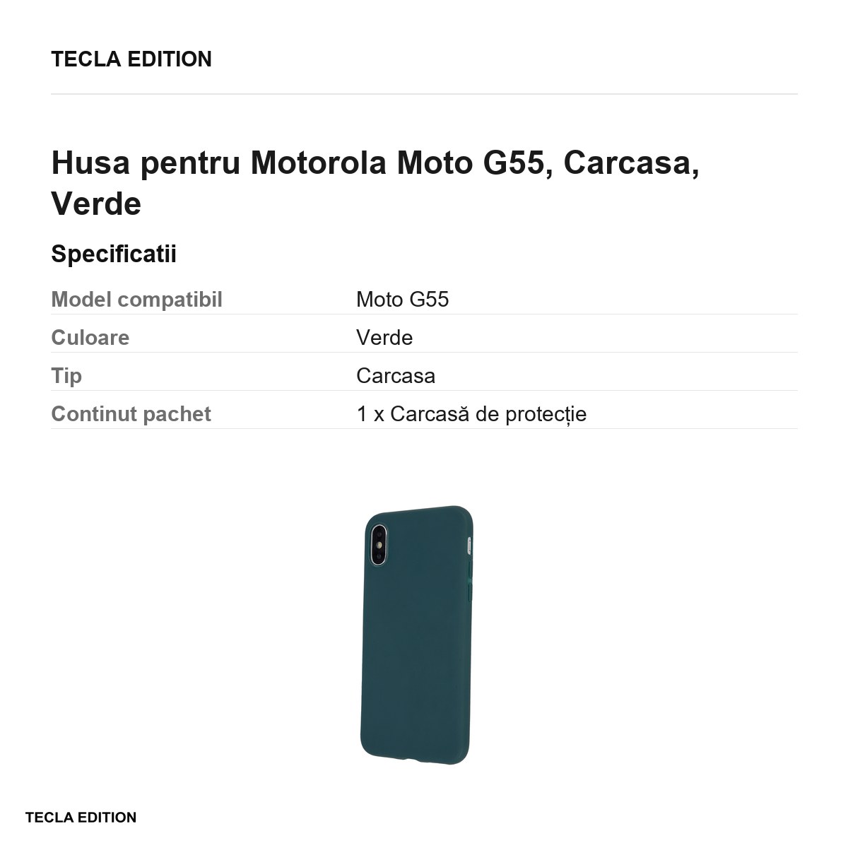 Husa Matt TPU forest pentru Motorola Moto G55, Carcasa, Verde [2]