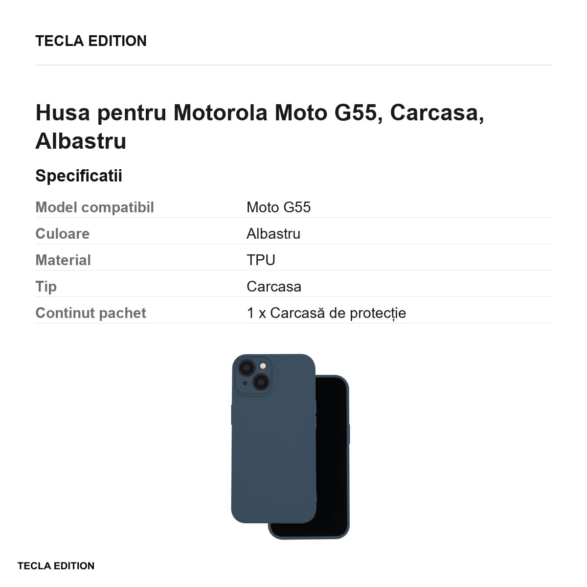 Husa Silicon pentru Motorola Moto G55, Carcasa, Albastru [2]