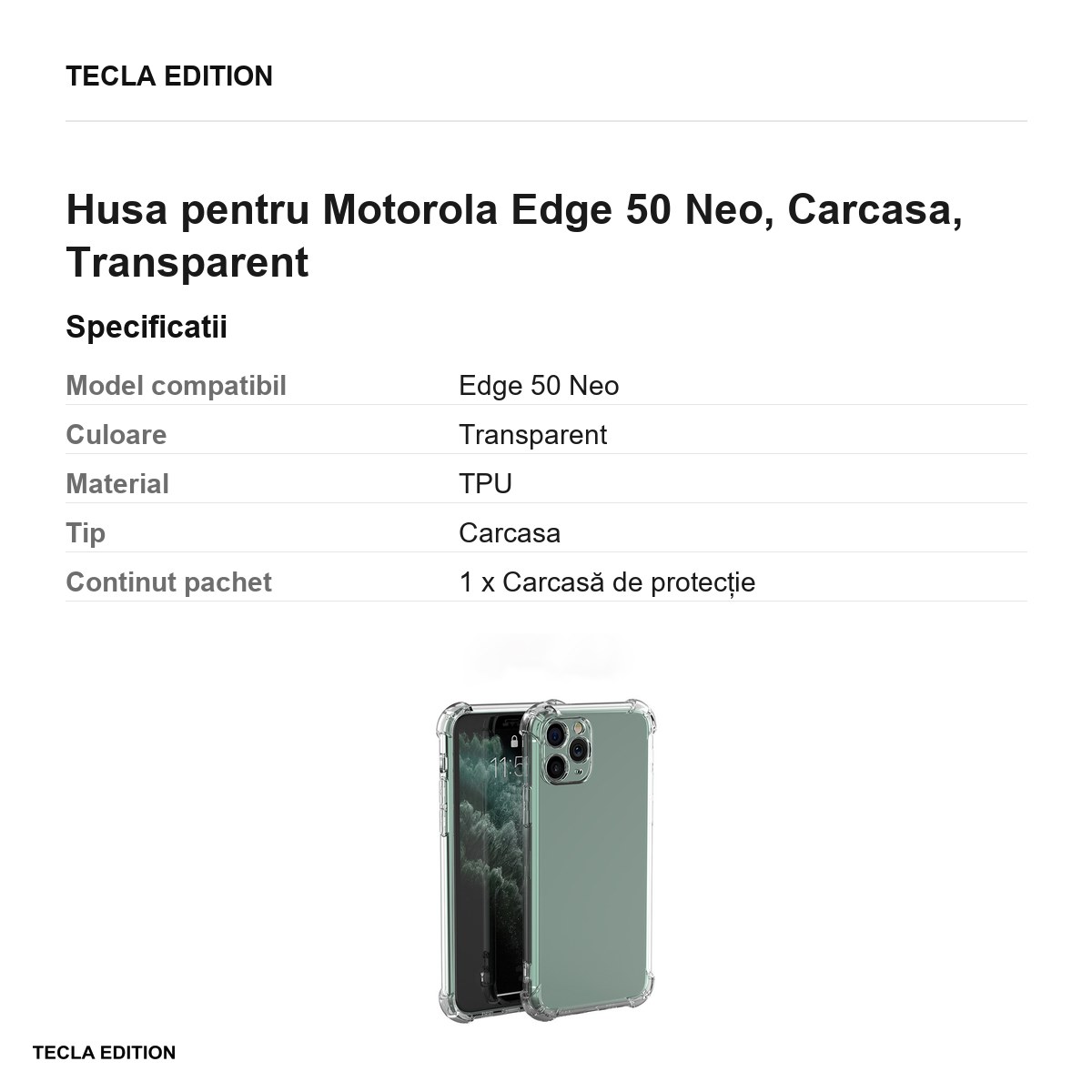 Husa Anti Shock 1,5 mm ThinkPhone 25 pentru Motorola Edge 50 Neo, Carcasa, Transparent [2]