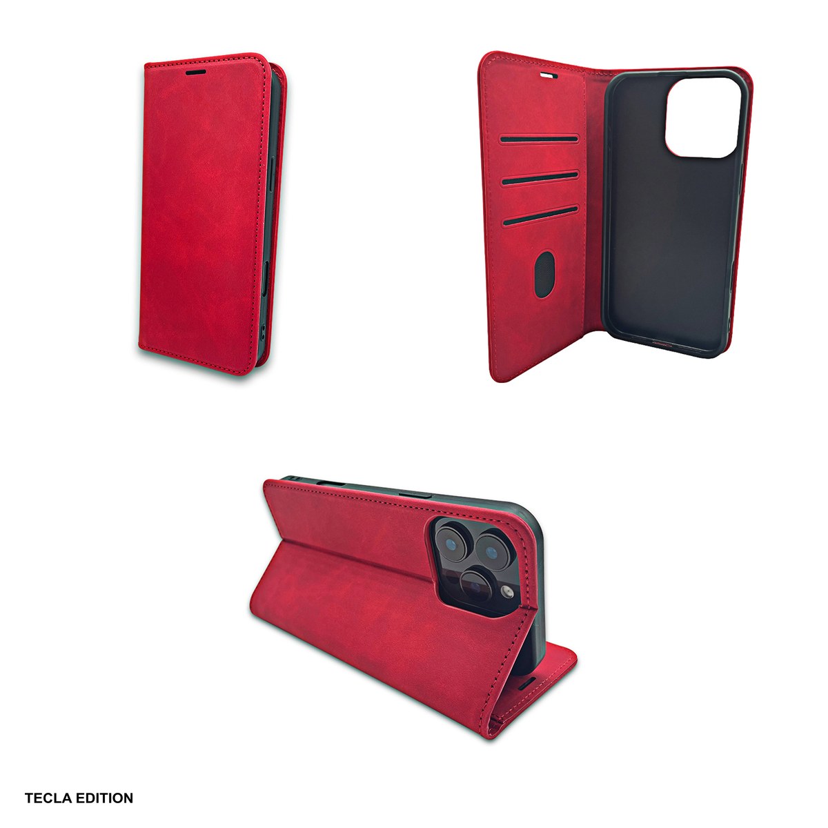 Husa Smart Suede pentru Samsung Galaxy A16 5G, Galaxy A16 4G, tip carte cu inchidere magnetica, Rosu [3]