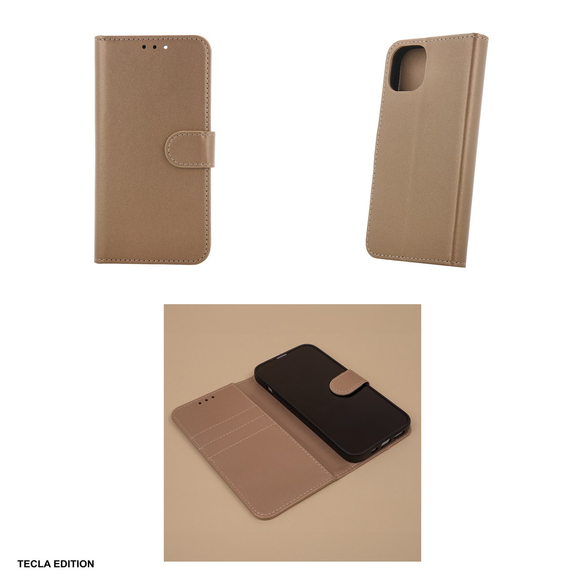 Husa Smart Classic pentru Xiaomi Redmi 14C, Redmi 14C 5G, tip carte cu inchidere magnetica, Auriu [3]