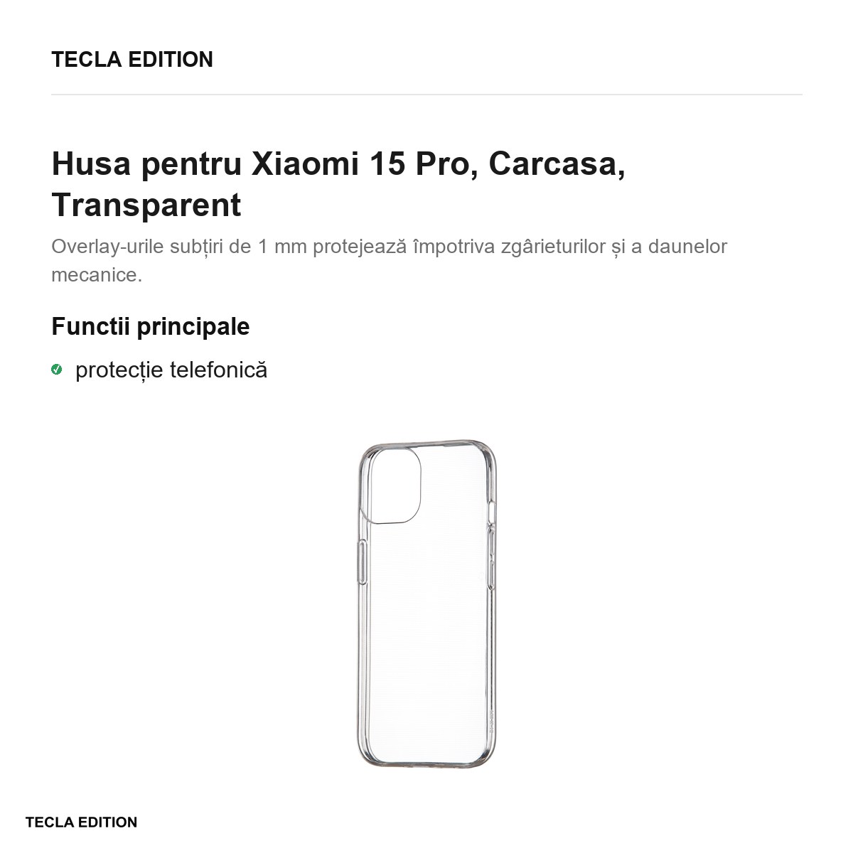 Husa Slim 1 mm pentru Xiaomi 15 Pro, Carcasa, Transparent [1]