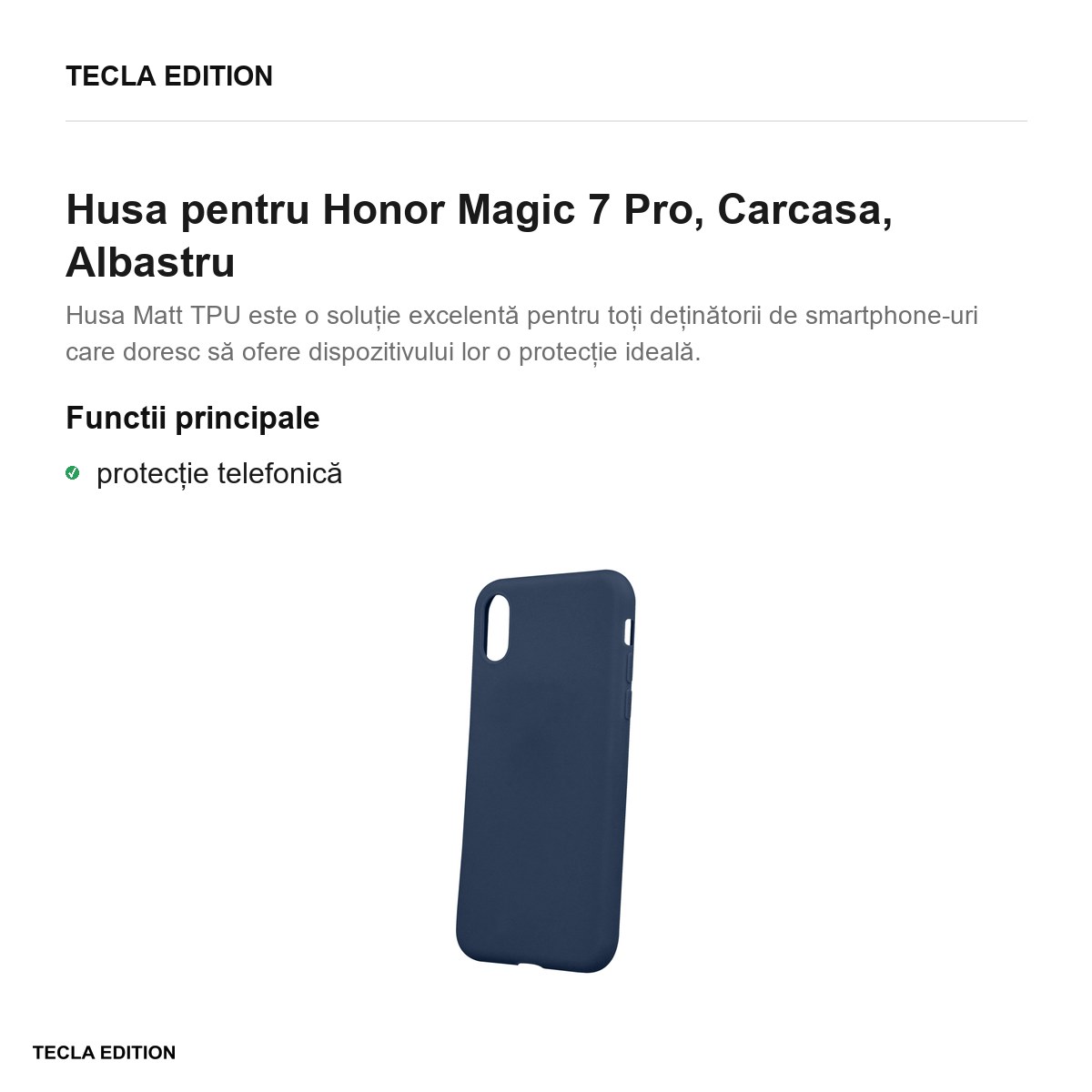 Husa Matt TPU pentru Honor Magic 7 Pro, Carcasa, Albastru [1]