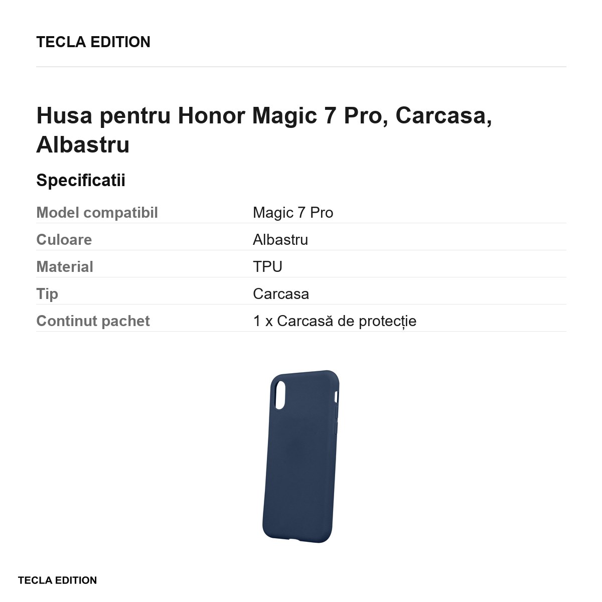 Husa Matt TPU pentru Honor Magic 7 Pro, Carcasa, Albastru [2]