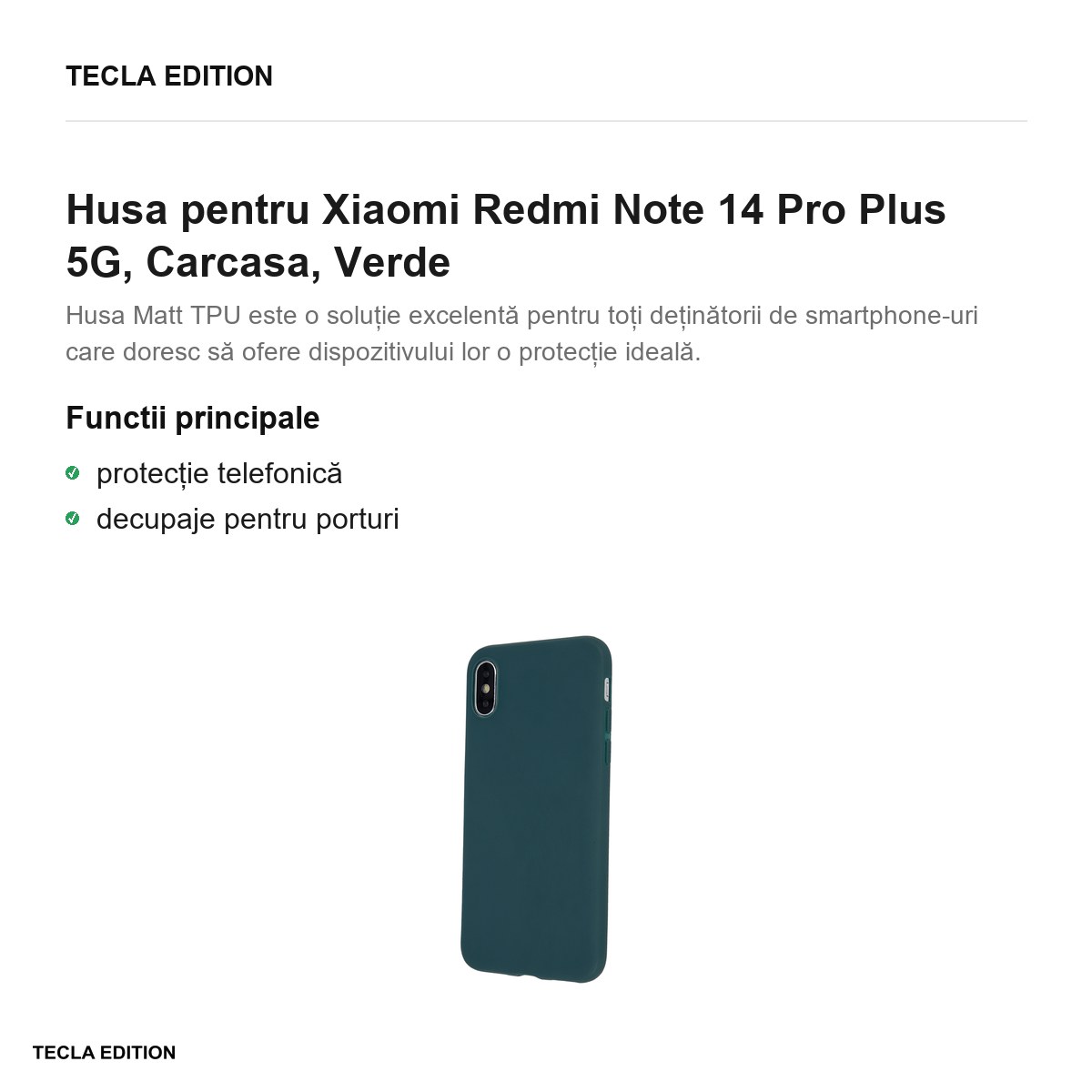 Husa Matt TPU forest pentru Xiaomi Redmi Note 14 Pro Plus 5G, Carcasa, Verde [1]