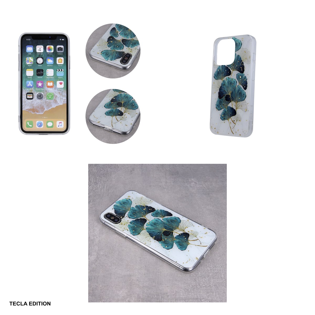 Husa Gold Glam leaves pentru Xiaomi Redmi 14C 4G, Redmi 14C 5G, Carcasa, Multicolor [3]