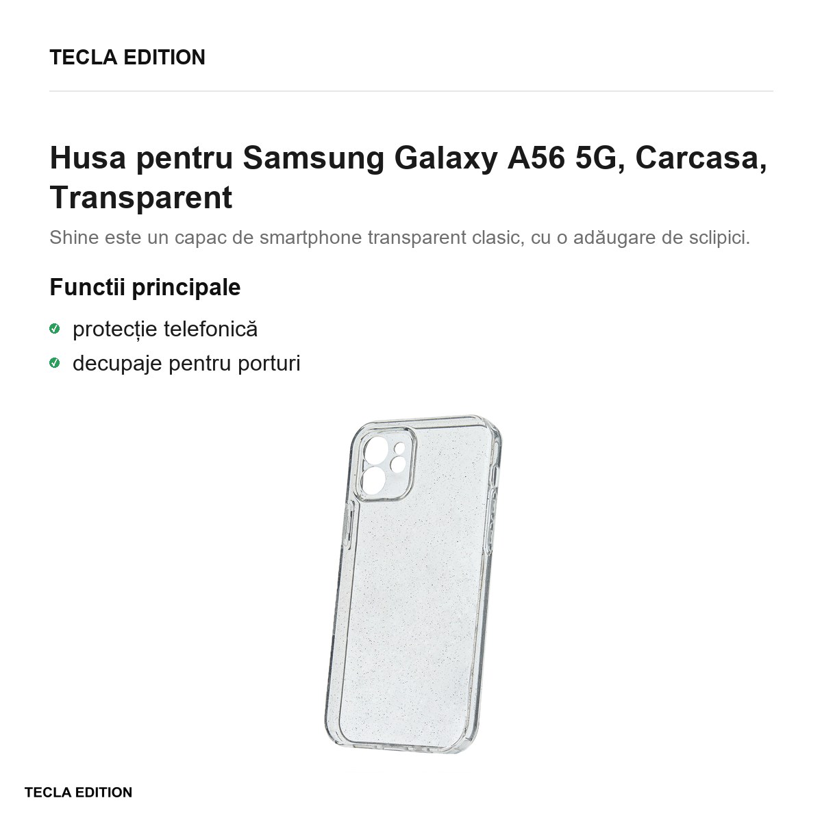 Husa Shine pentru Samsung Galaxy A56 5G, Carcasa, Transparent [1]