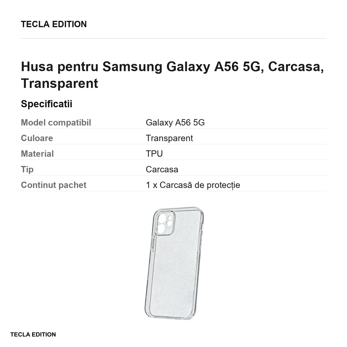 Husa Shine pentru Samsung Galaxy A56 5G, Carcasa, Transparent [2]