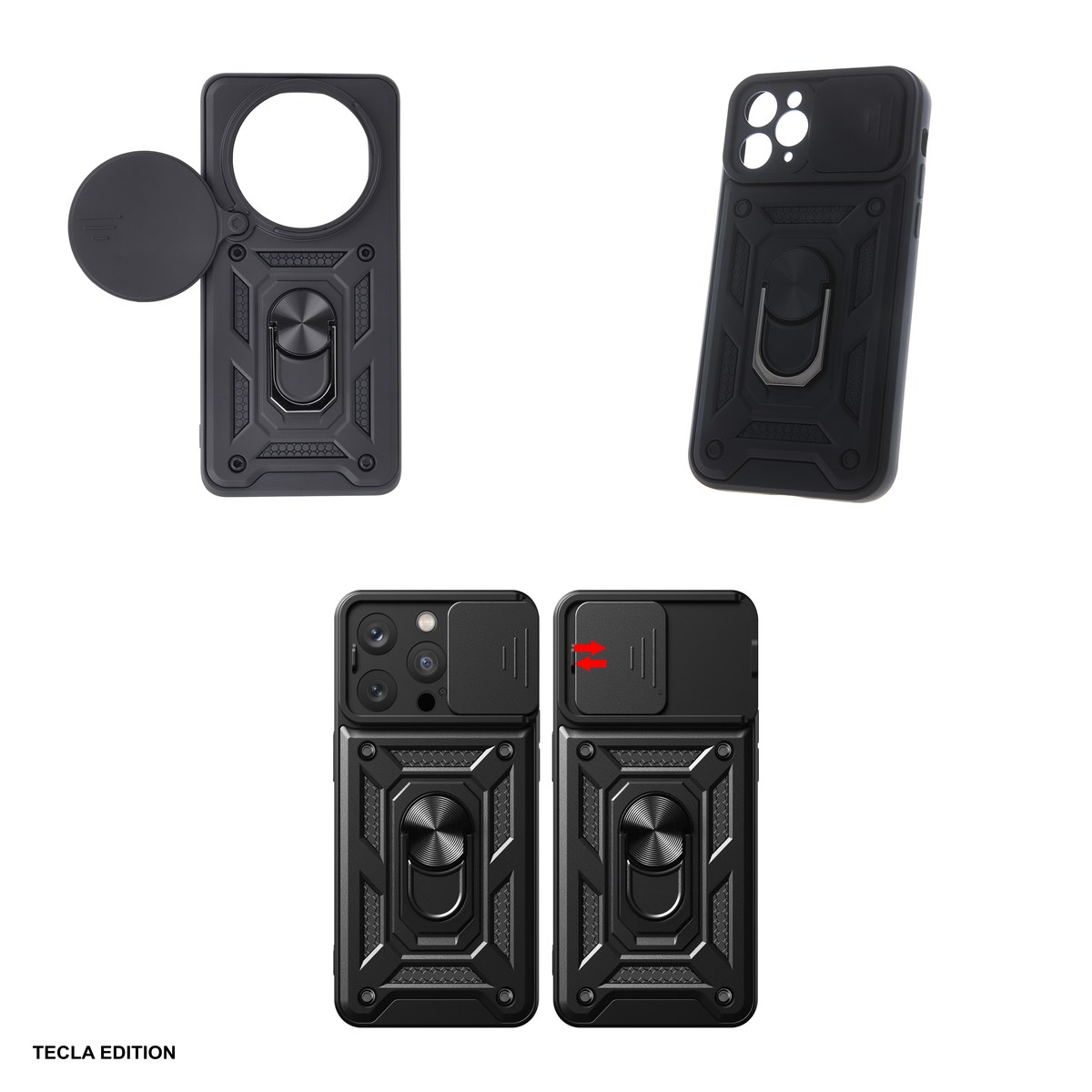 Husa Defender Slide pentru Xiaomi Redmi Note 14 Pro Plus 5G, Redmi Note 14 Pro 5G, Carcasa, Negru [3]