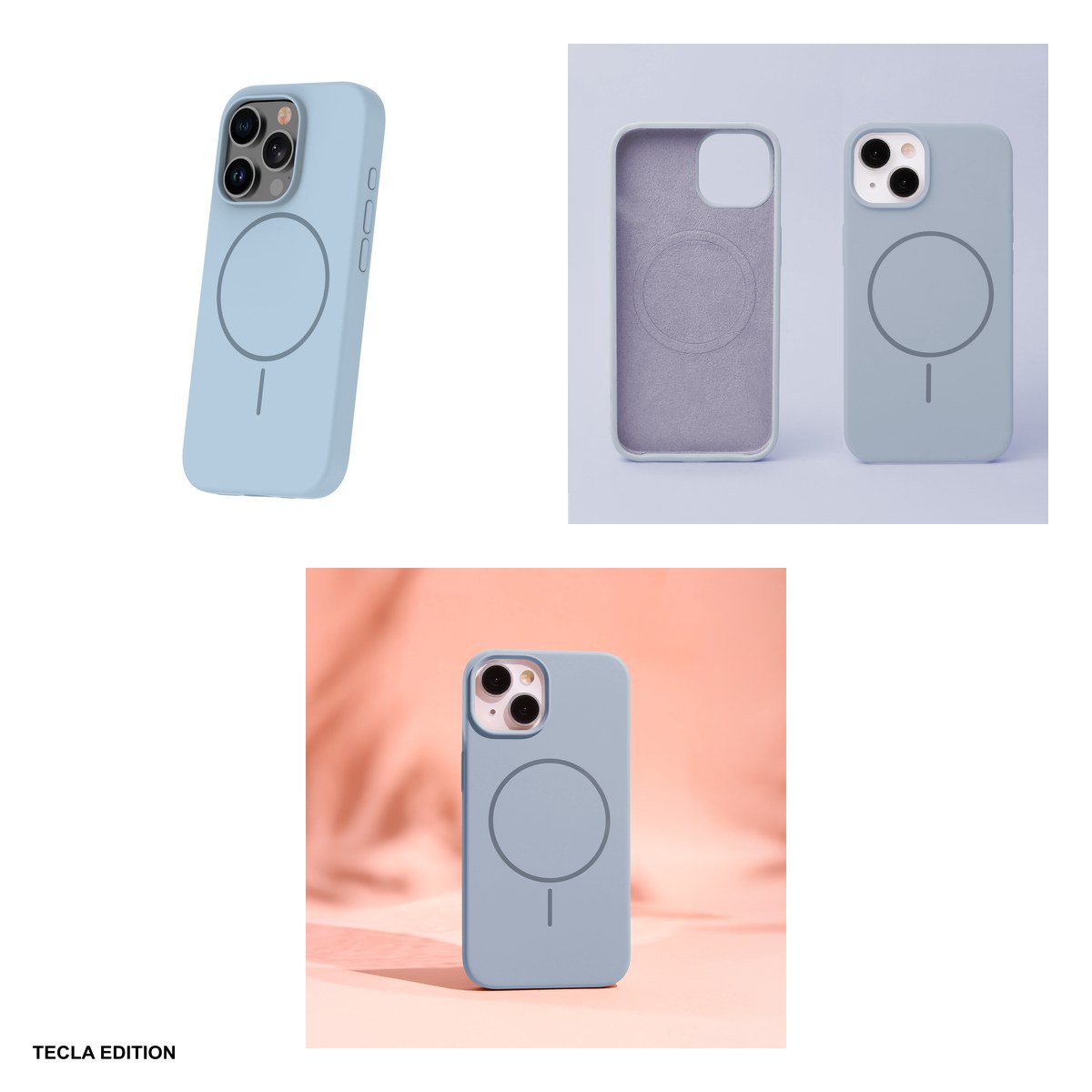 Husa Silicone Thin Mag pentru Apple iPhone 14, Carcasa magnetica, Albastru [3]