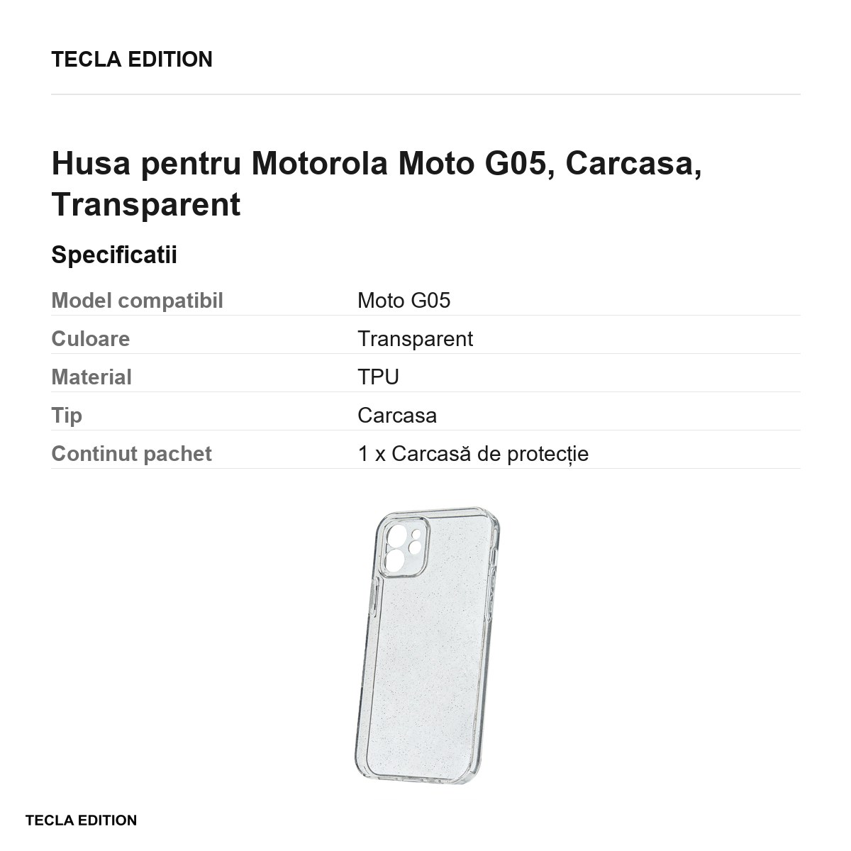 Husa Shine pentru Motorola Moto G05, Carcasa, Transparent [2]