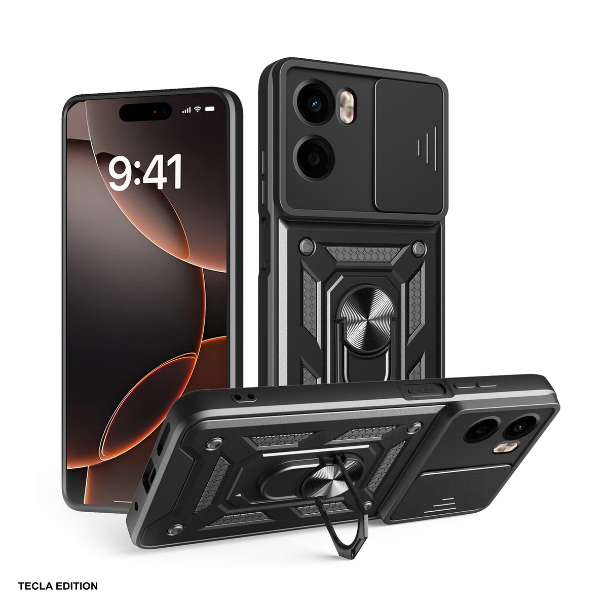 Huse si protectii pentru Motorola Moto E15 - Husa Defender Slide pentru Motorola Moto G05, Carcasa, Negru