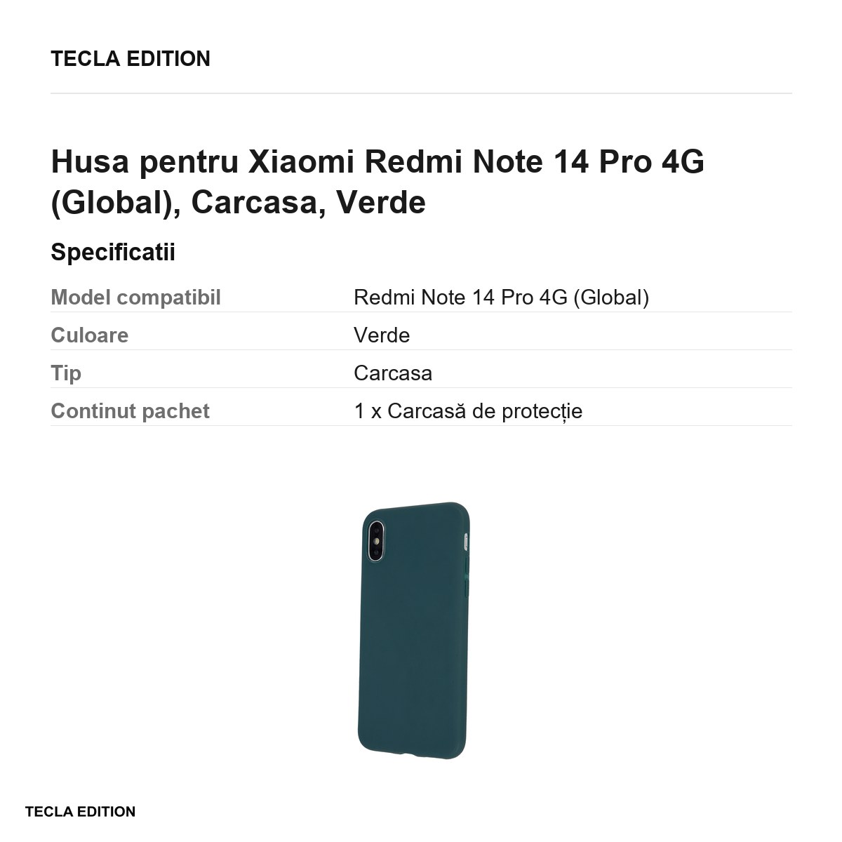 Husa Matt TPU forest pentru Xiaomi Redmi Note 14 Pro 4G (Global), Carcasa, Verde [2]