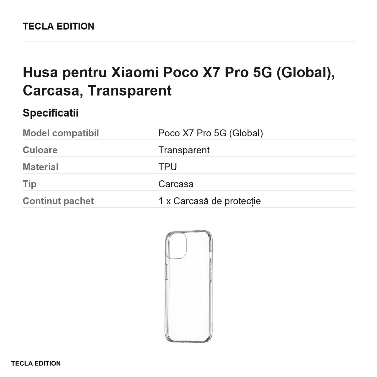Husa Slim 1 mm pentru Xiaomi Poco X7 Pro 5G (Global), Carcasa, Transparent [2]