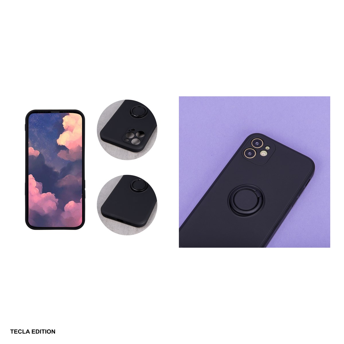 Husa Finger Grip pentru Samsung Galaxy S25 Plus, Carcasa, Negru [4]