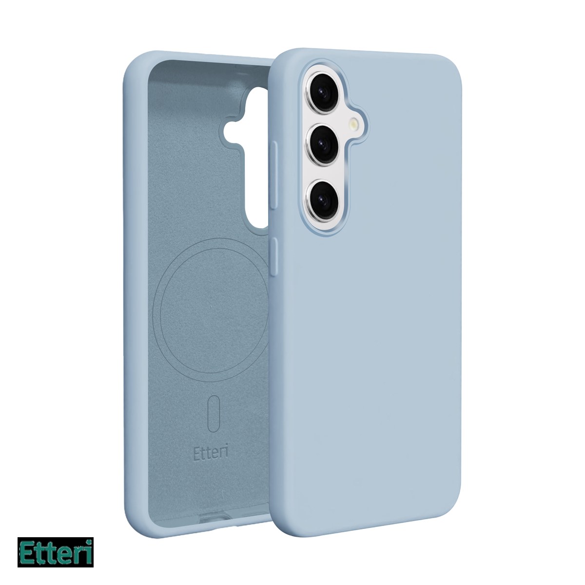 Huse si protectii pentru Samsung Galaxy S25 - Husa Etteri Silicone Mag pentru Samsung Galaxy S25, Carcasa magnetica, Albastru