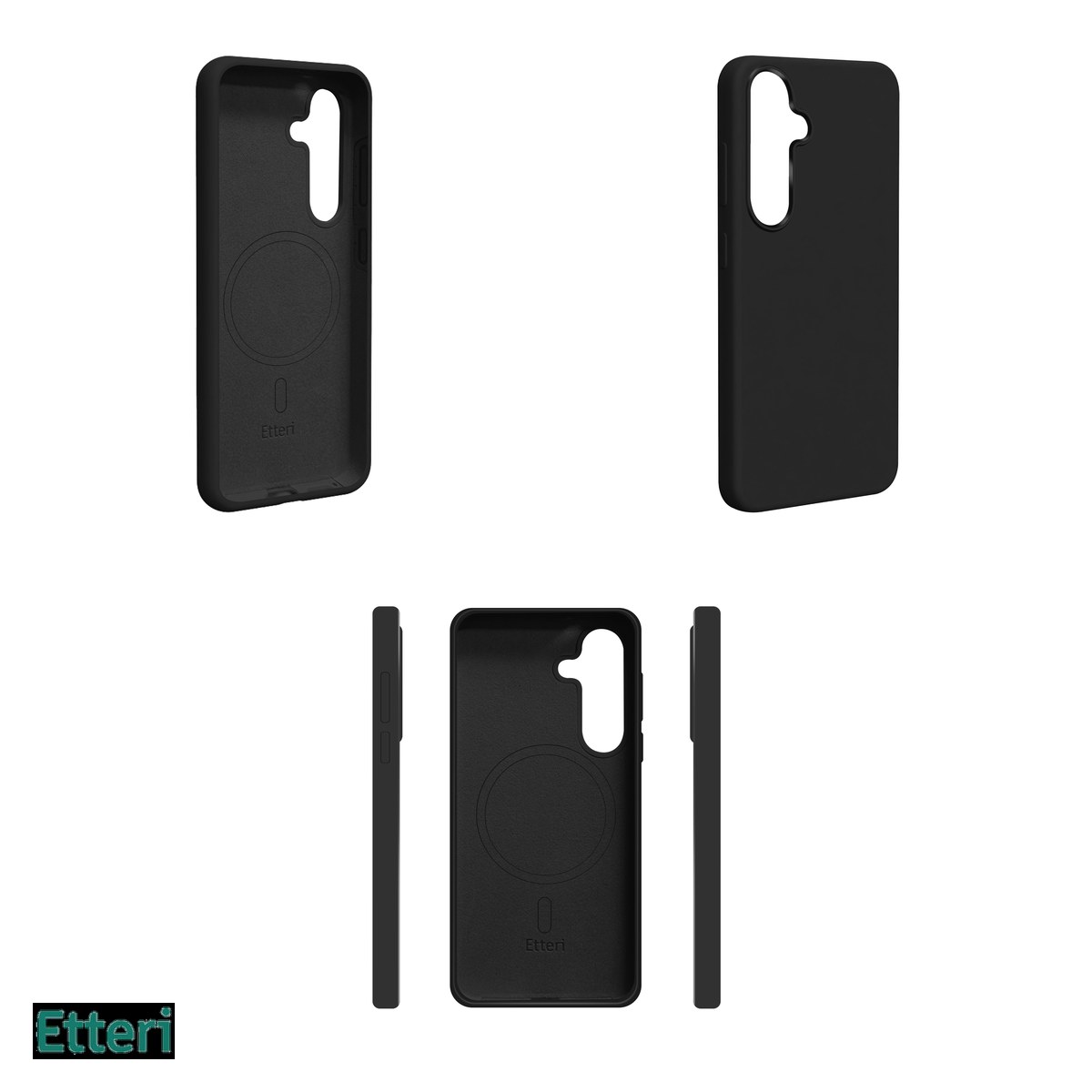 Husa Etteri Silicone Mag pentru Samsung Galaxy S25 Plus, Carcasa magnetica, Negru [3]