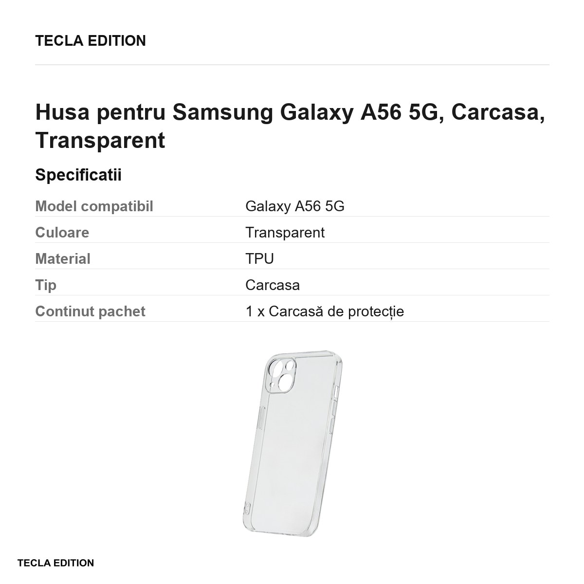 Husa Slim 2mm Box pentru Samsung Galaxy A56 5G, Carcasa, Transparent [2]