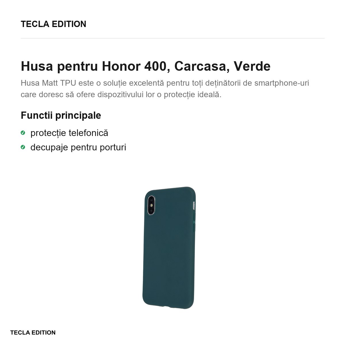 Husa Matt TPU forest pentru Honor 400, Carcasa, Verde [1]