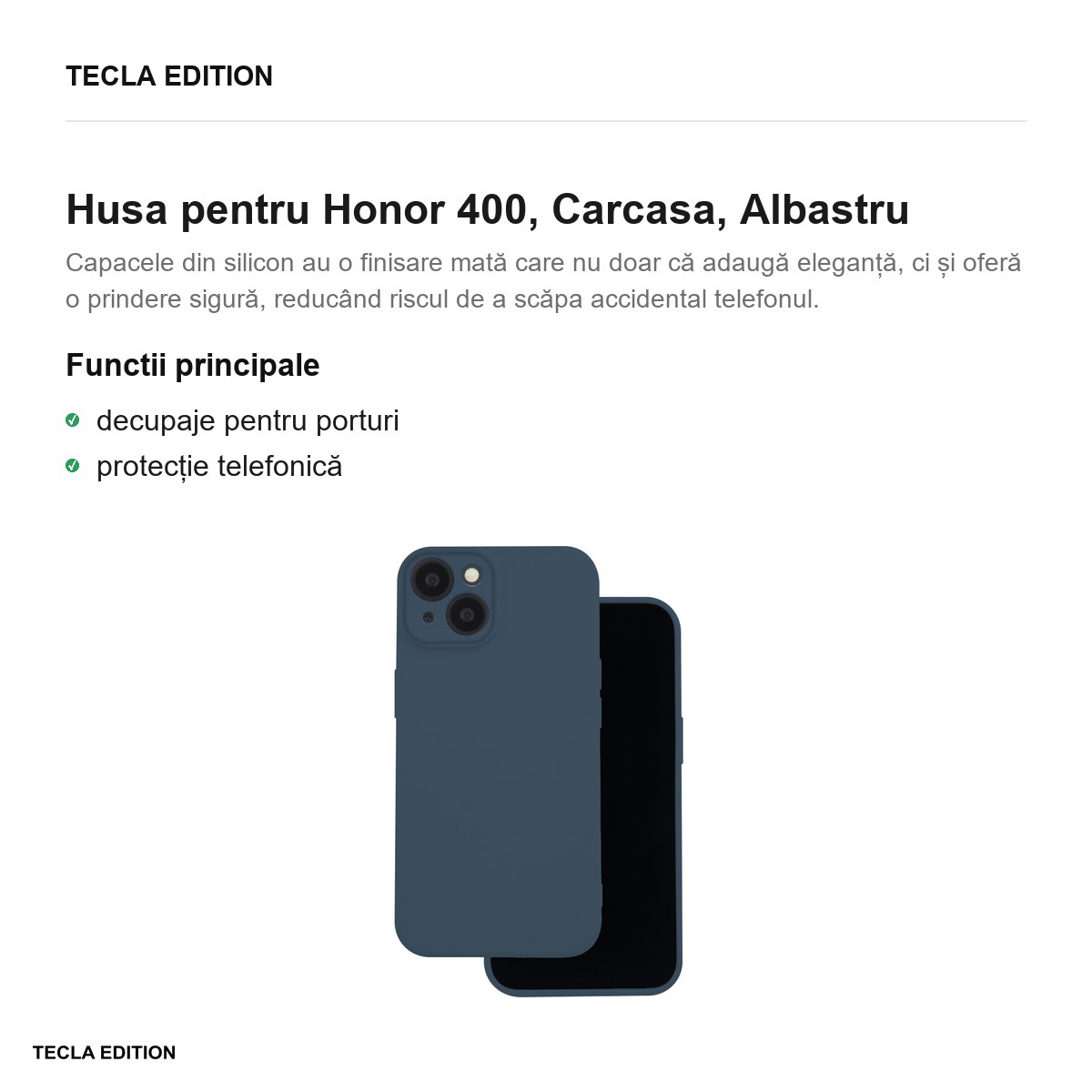 Husa Silicon pentru Honor 400, Carcasa, Albastru [1]
