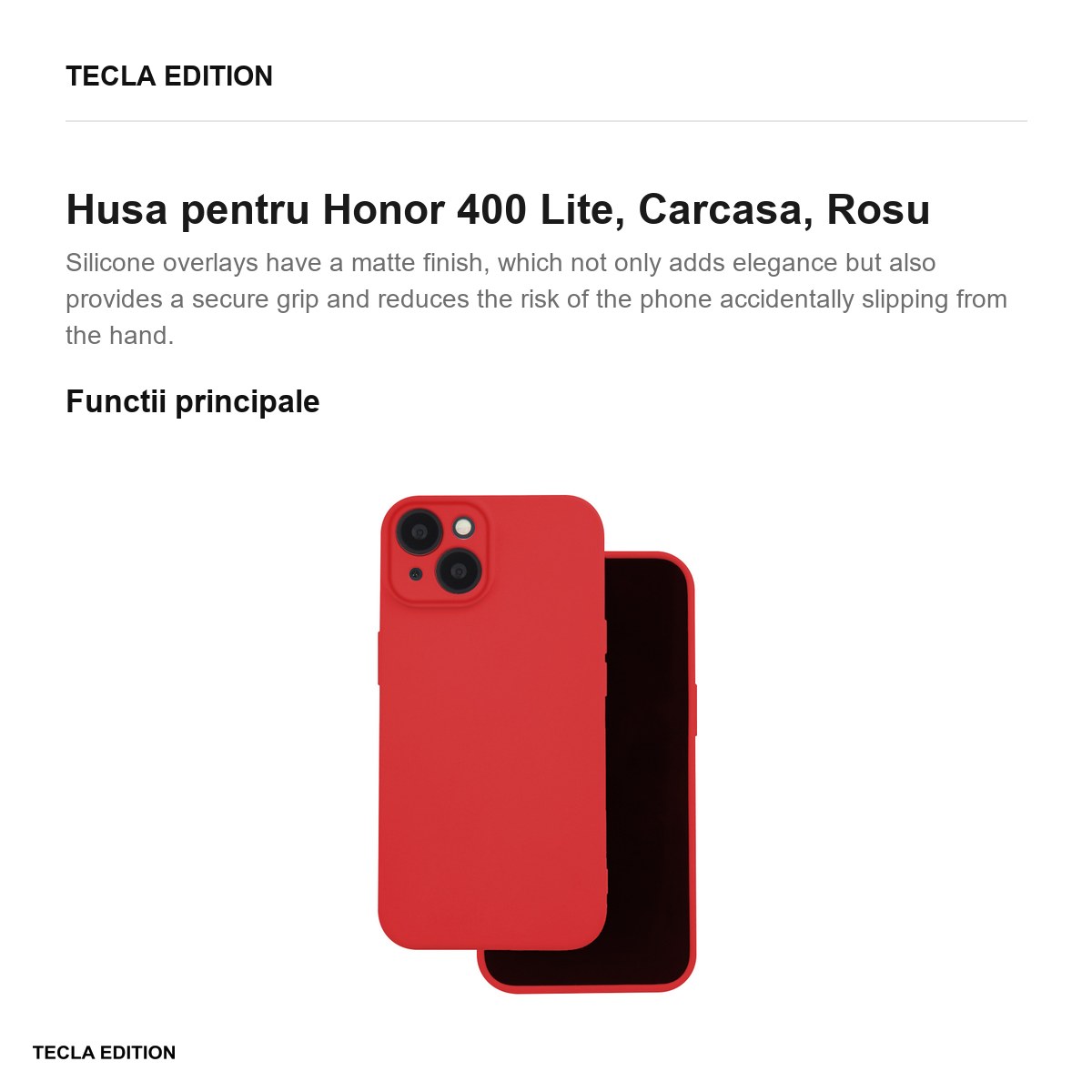 Husa Silicon pentru Honor 400 Lite, Carcasa, Rosu [1]