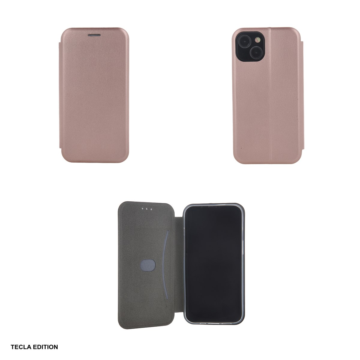 Husa Smart Diva rose pentru Samsung Galaxy A06 5G, tip carte cu inchidere magnetica, Rose Gold Metallic [3]