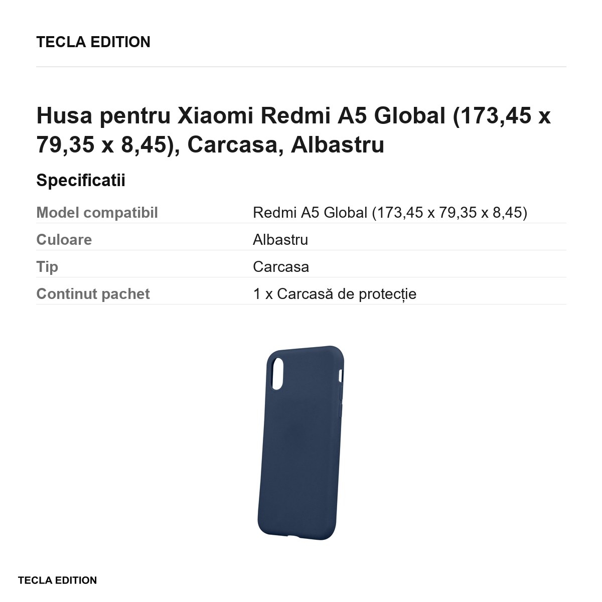 Husa Matt TPU pentru Xiaomi Redmi A5 Global, Carcasa, Albastru [2]