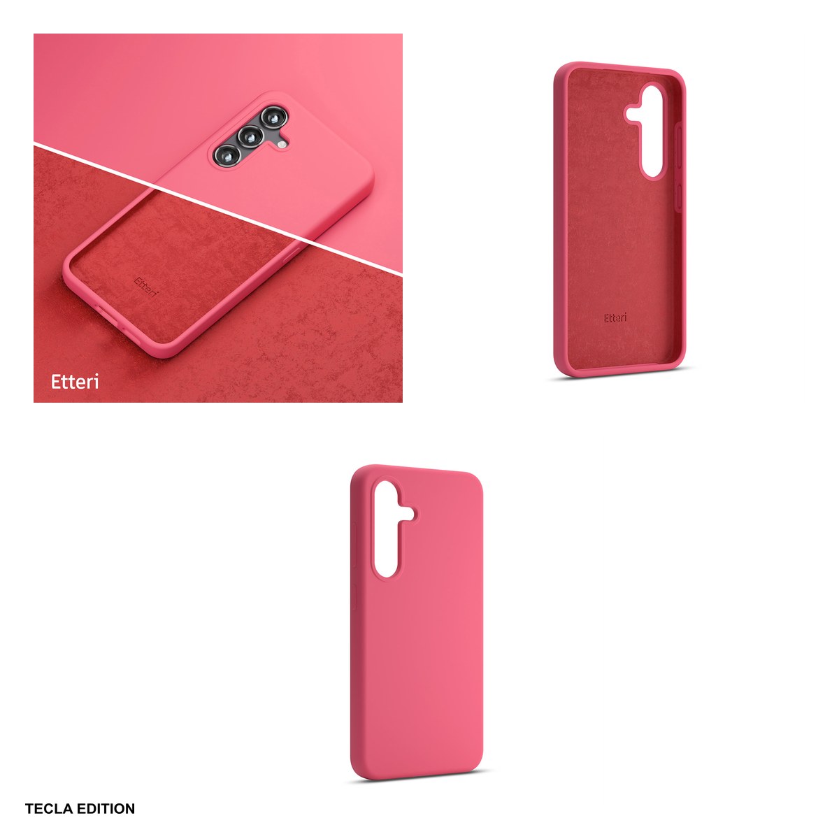 Husa Etteri Silicone Mag raspberry pentru Samsung Galaxy S25 Edge, Carcasa magnetica, Rosu [3]