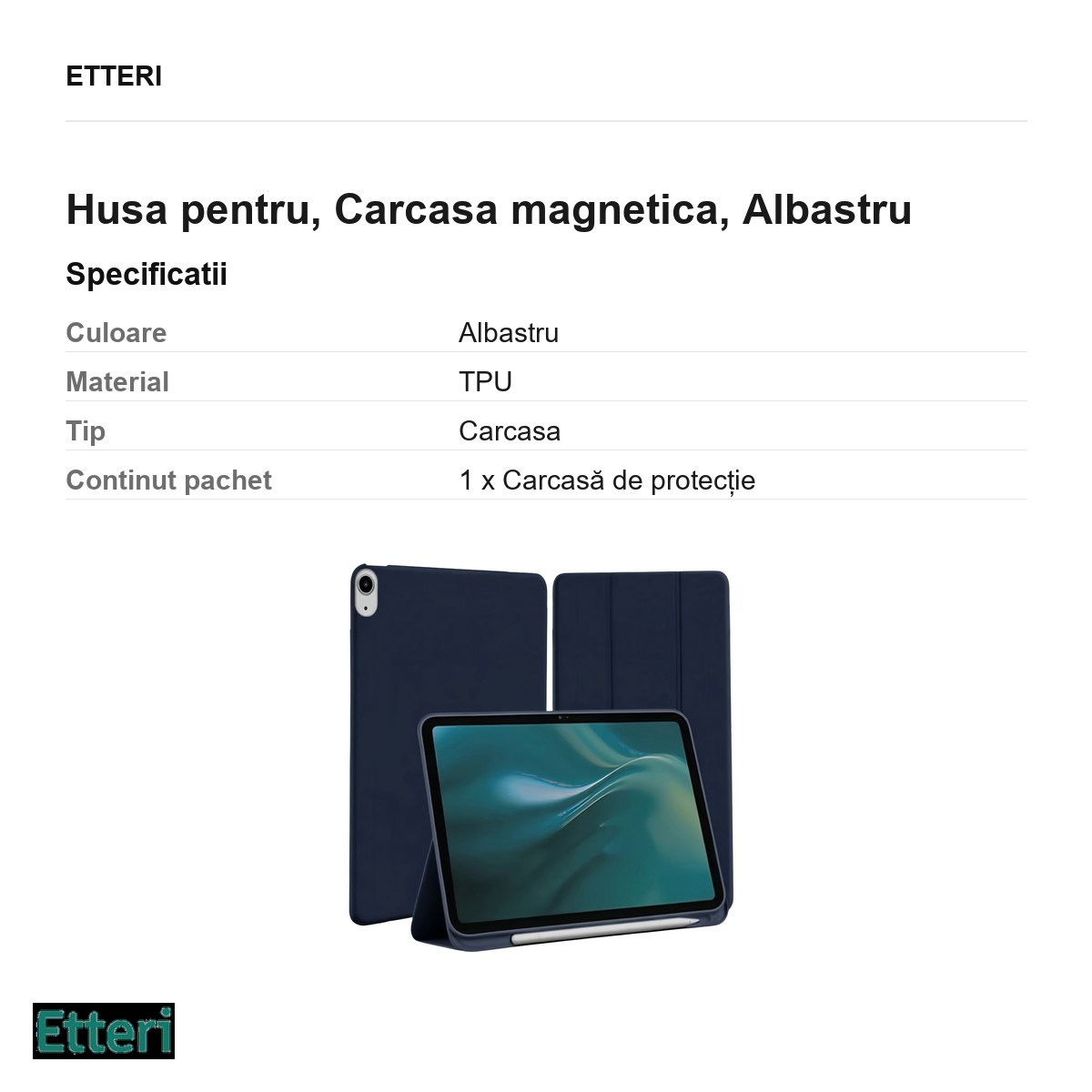 Husa Etteri pentru, Carcasa magnetica, Albastru [2]