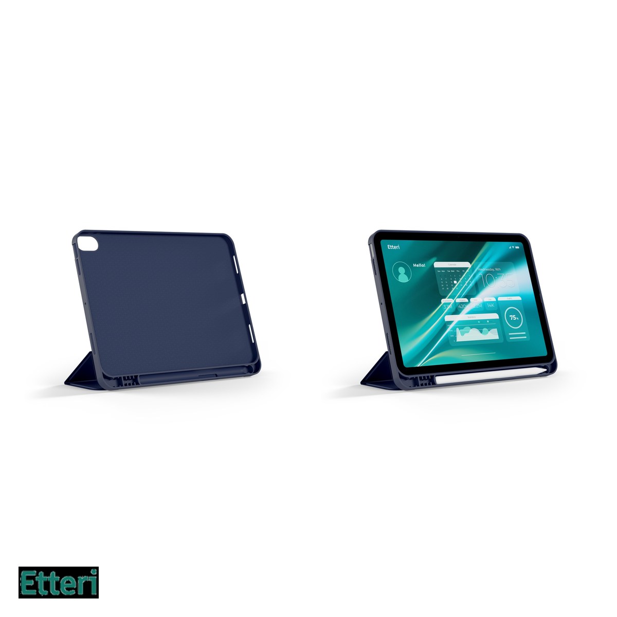 Husa Etteri Tab 11 pentru Samsung Galaxy Tab A9+, Carcasa magnetica, Albastru [4]
