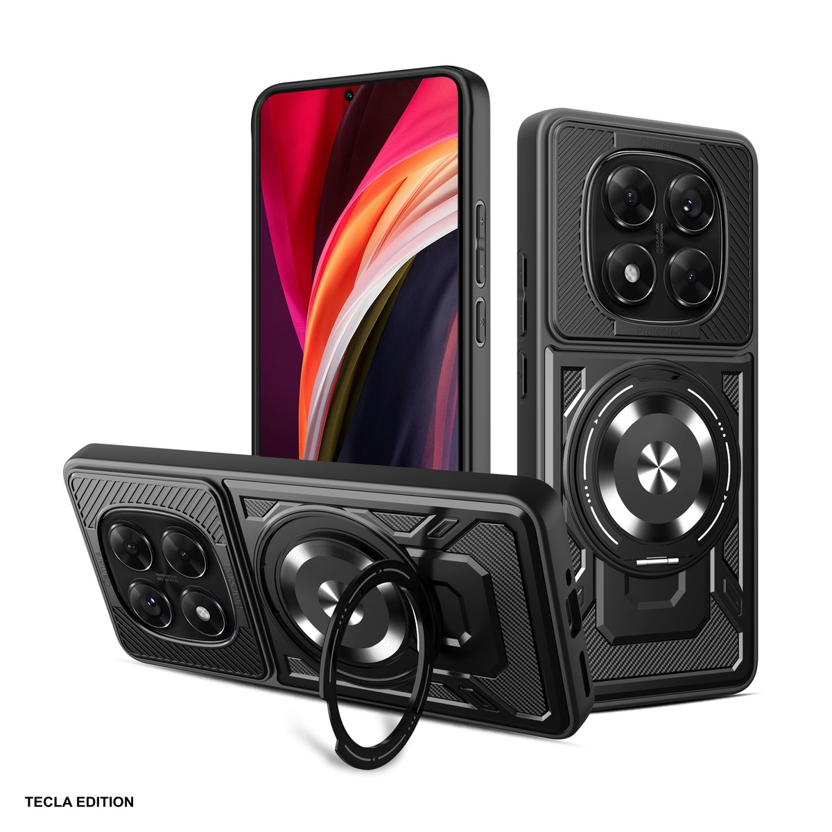 Huse si protectii pentru Xiaomi Note 14 Pro 5G - Husa Defender Armor Mag pentru Xiaomi Note 14 Pro 5G (Global), Carcasa magnetica, Negru