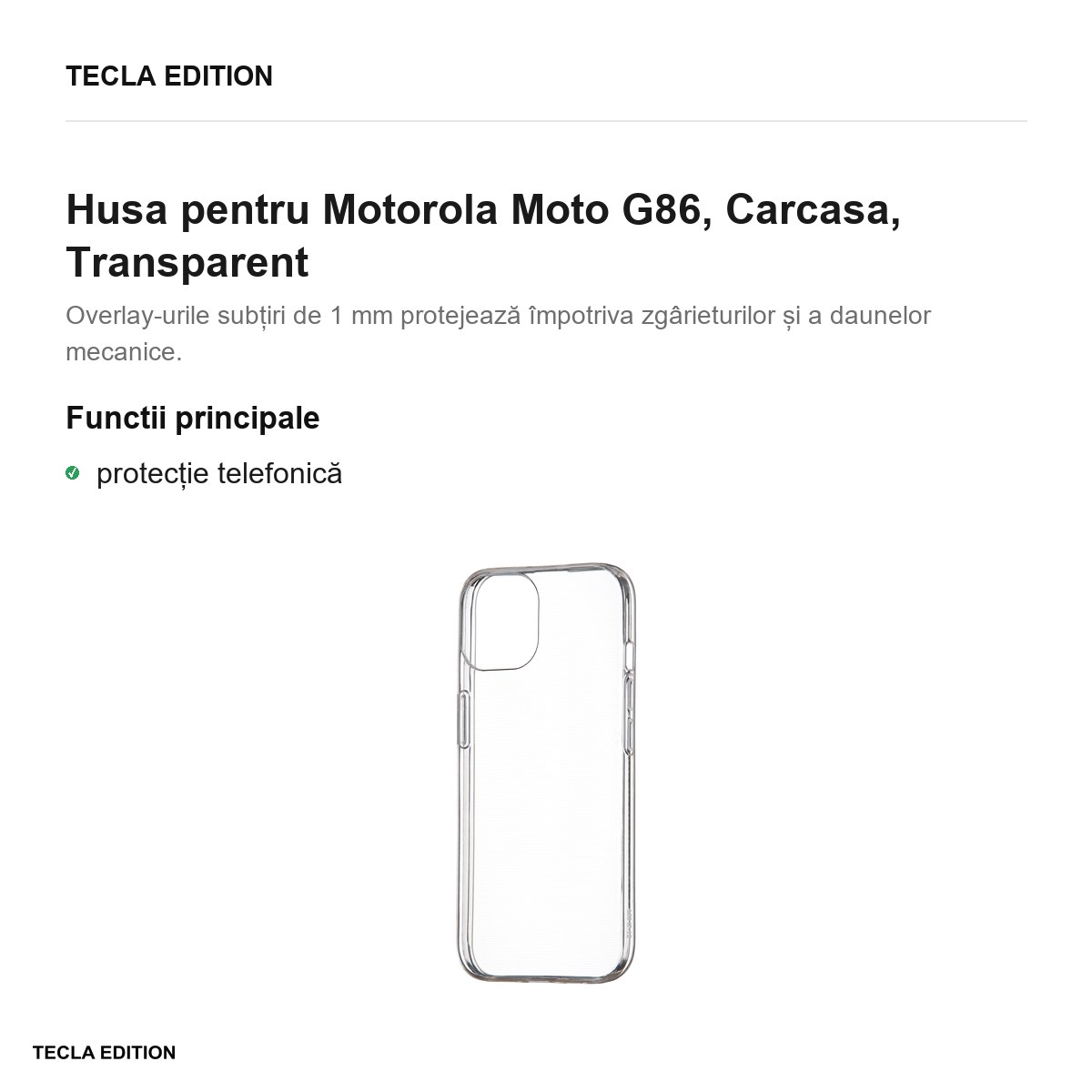 Husa Slim 1 mm pentru Motorola Moto G86, Carcasa, Transparent [1]
