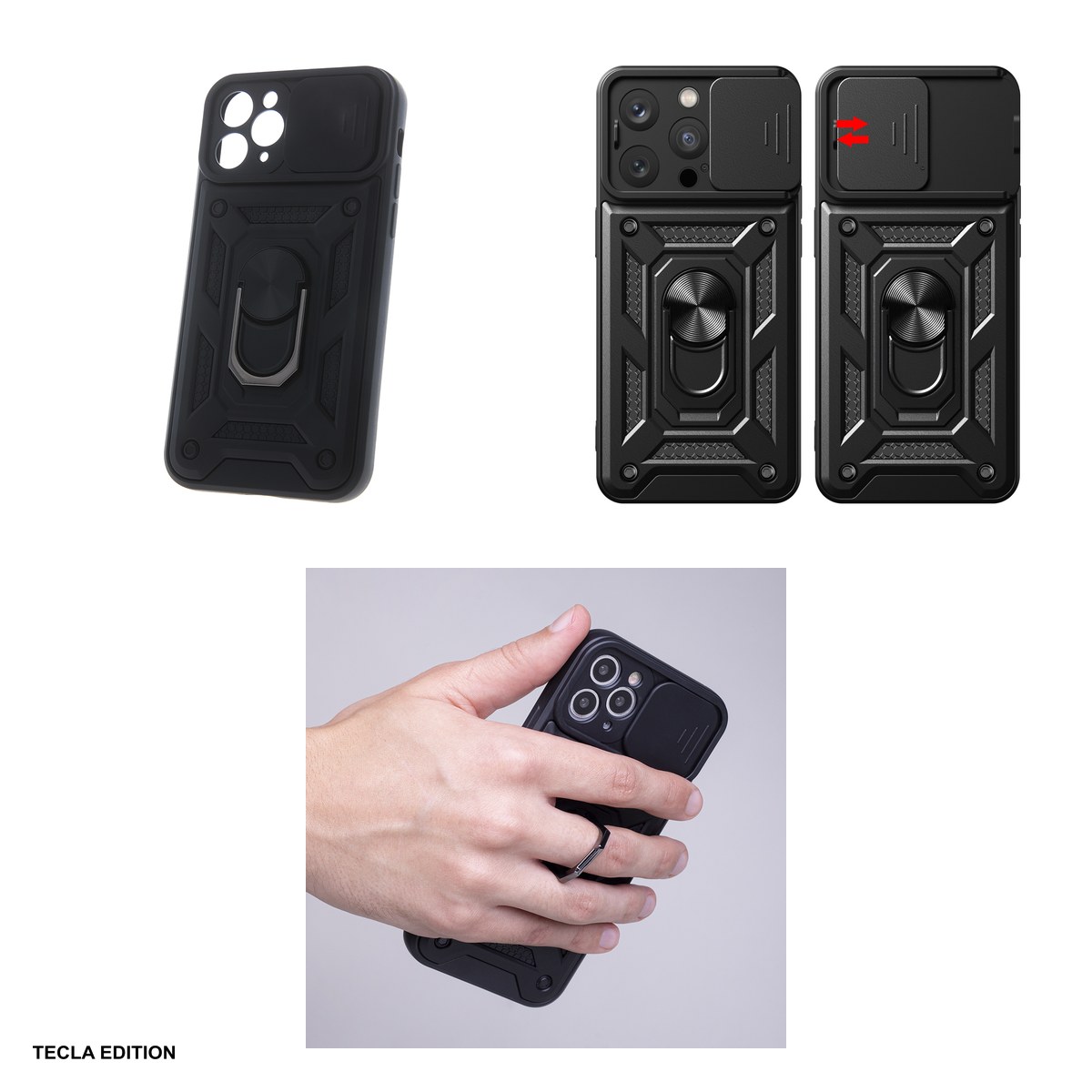 Husa Defender Slide pentru Samsung Galaxy S25 FE, Carcasa magnetica, Negru [3]