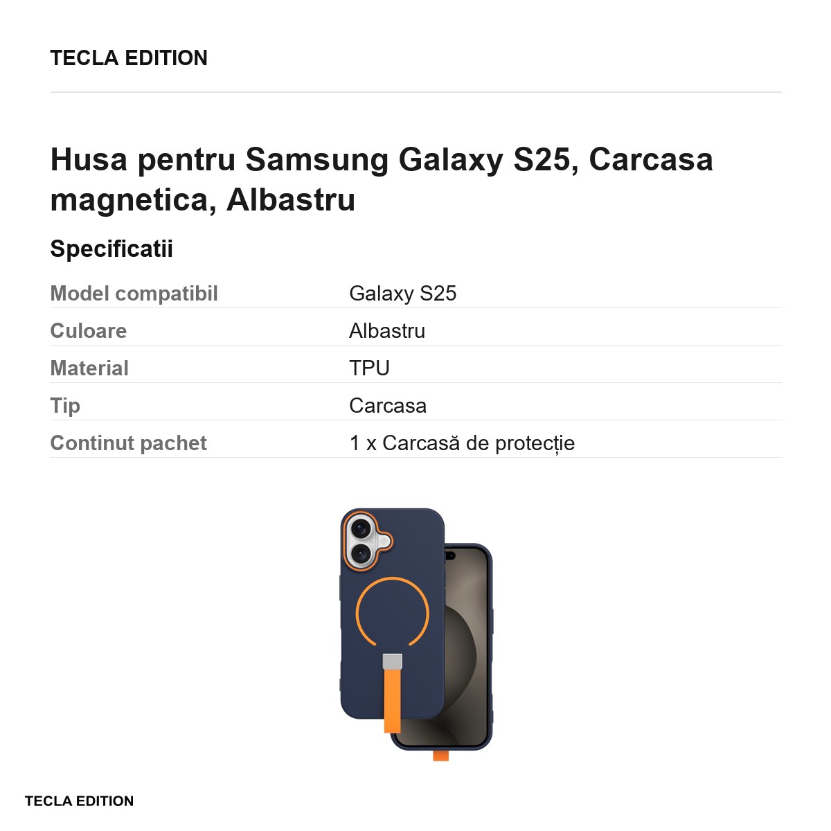 Husa Loop Thin Mag pentru Samsung Galaxy S25, Carcasa magnetica, Albastru [2]