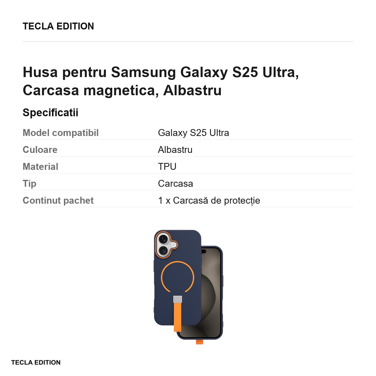 Husa Loop Thin Mag pentru Samsung Galaxy S25 Ultra, Carcasa magnetica, Albastru [2]