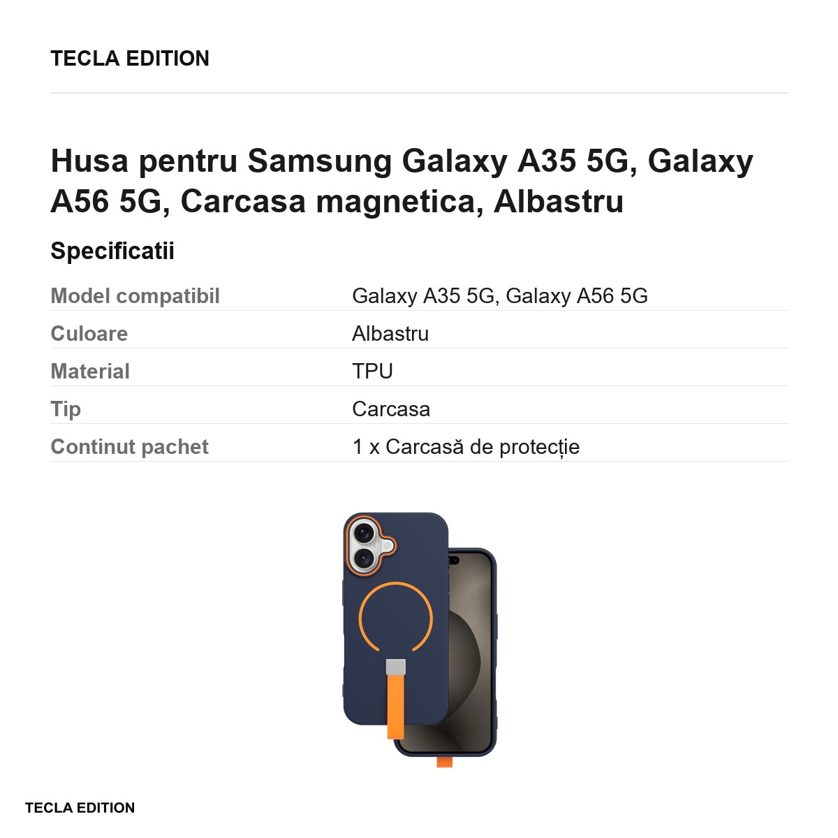 Husa Loop Thin Mag pentru Samsung Galaxy A35 5G, Galaxy A56 5G, Carcasa magnetica, Albastru [2]