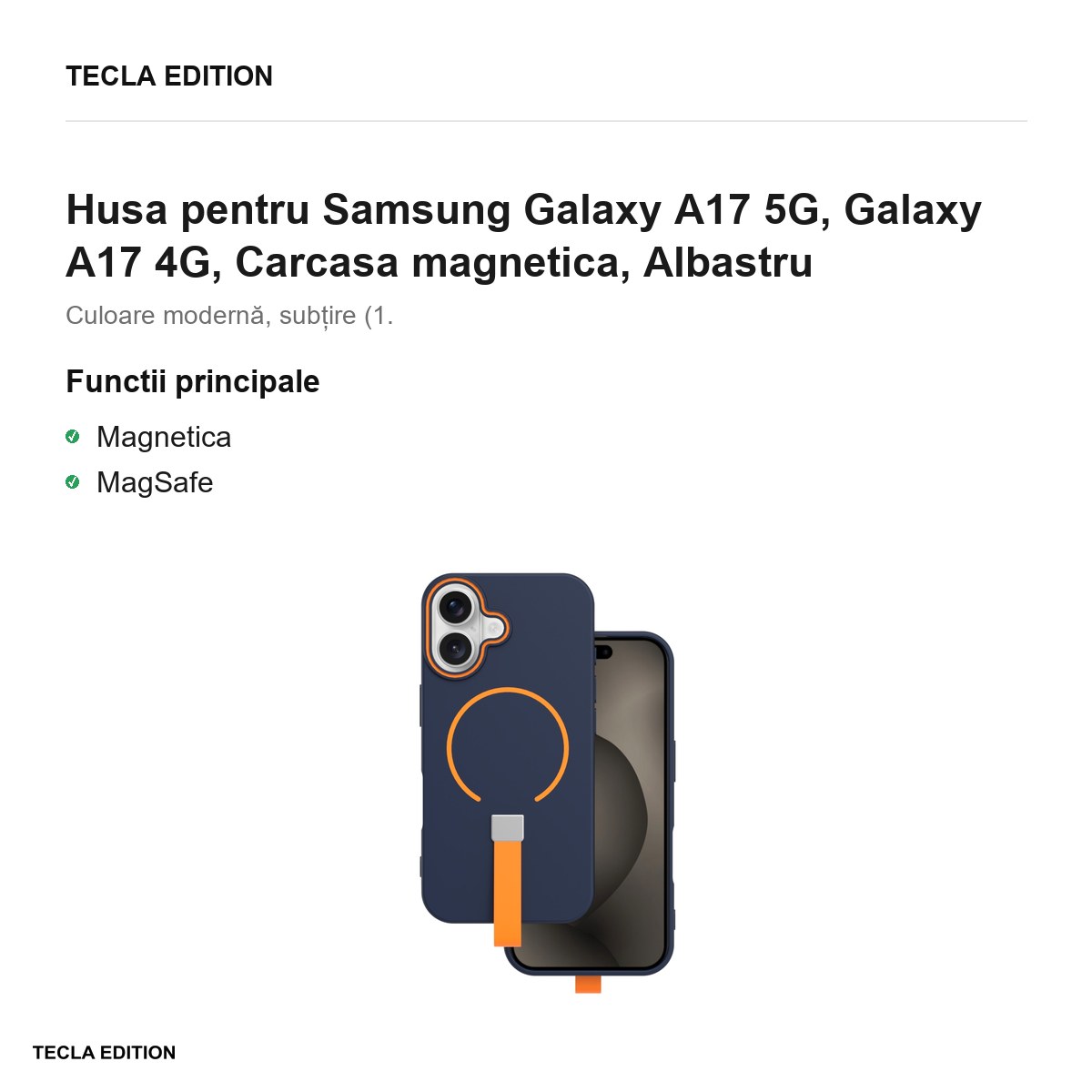 Husa Loop Thin Mag pentru Samsung Galaxy A17 5G, Galaxy A17 4G, Carcasa magnetica, Albastru [1]