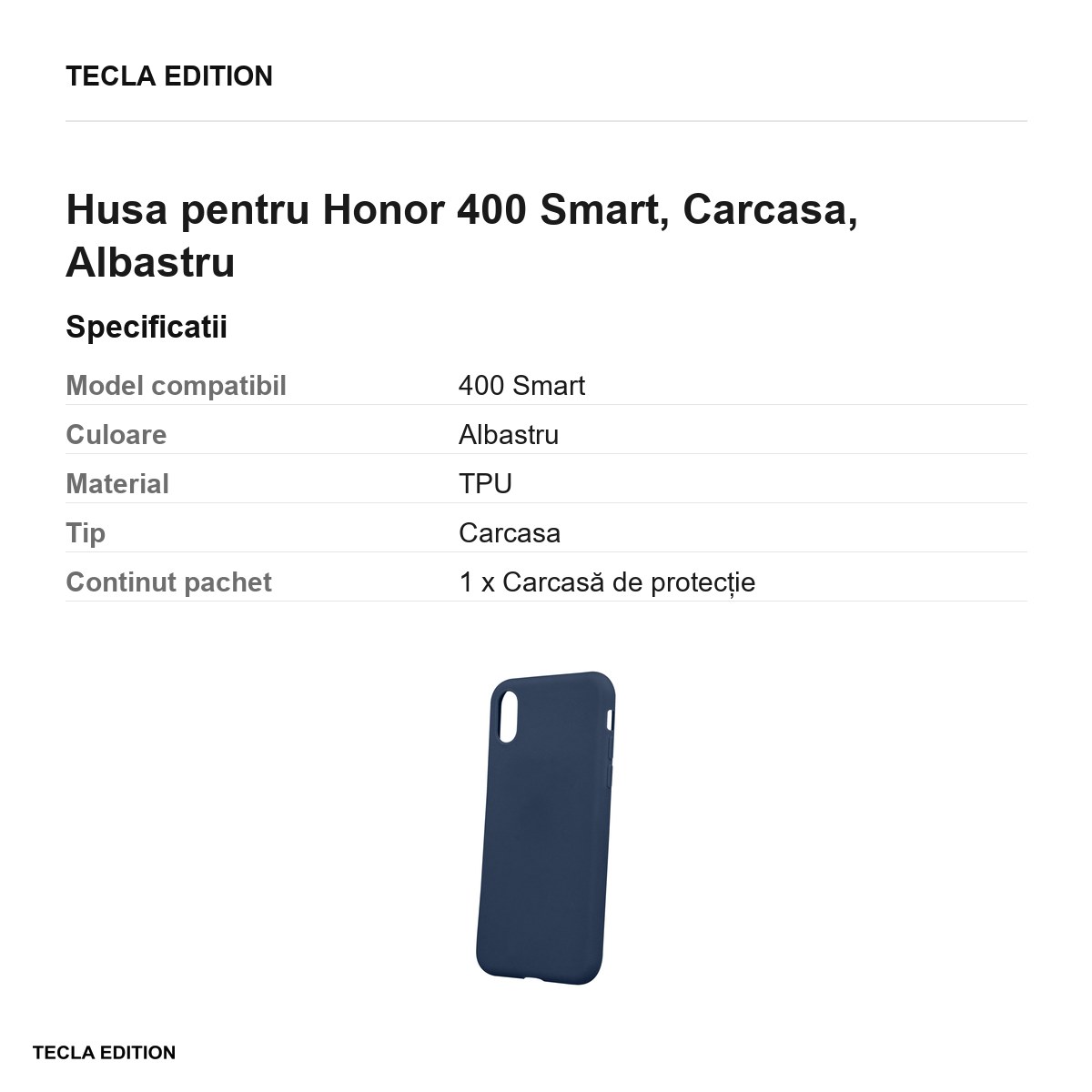 Husa Matt TPU pentru Honor 400 Smart, Carcasa, Albastru [2]