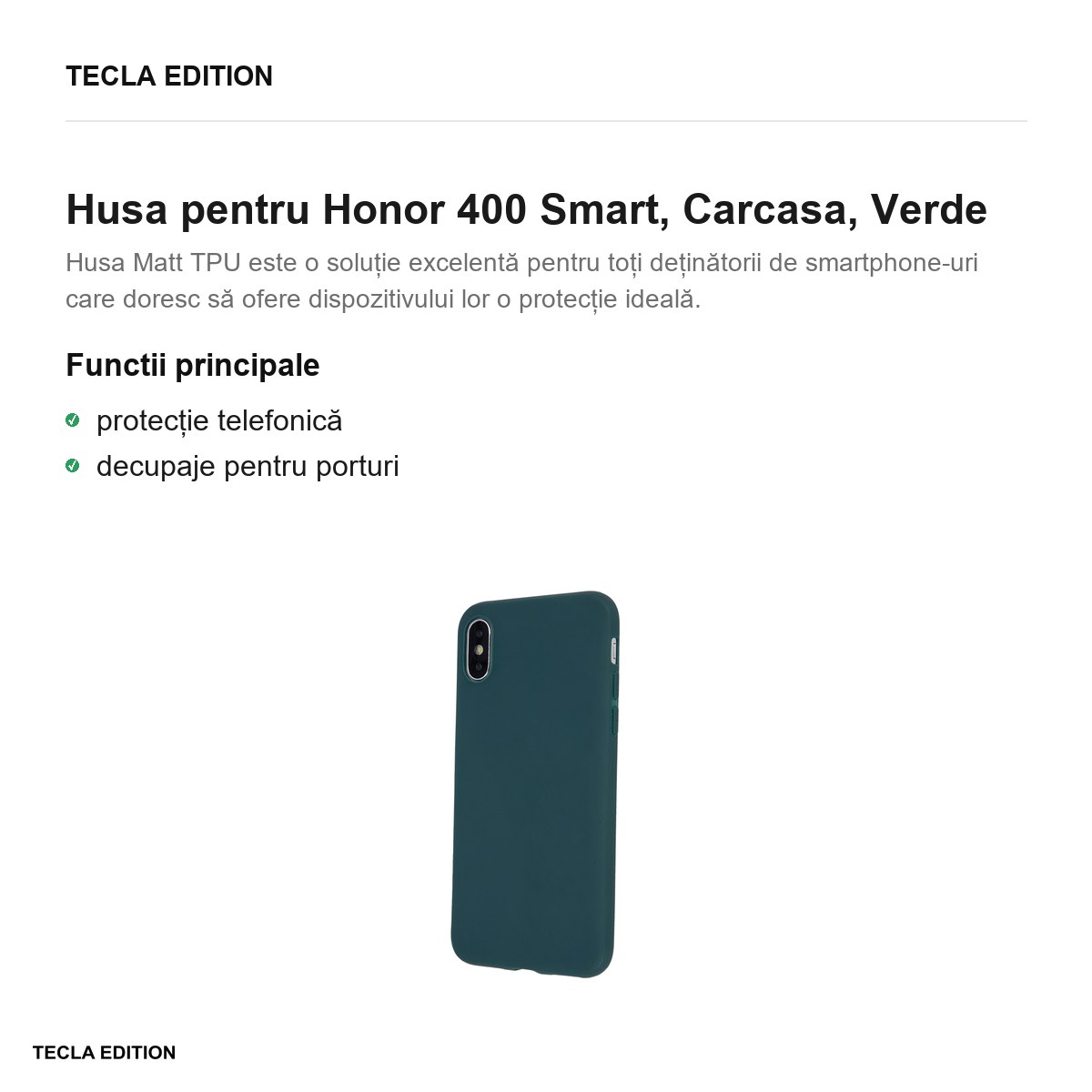Husa Matt TPU forest pentru Honor 400 Smart, Carcasa, Verde [1]