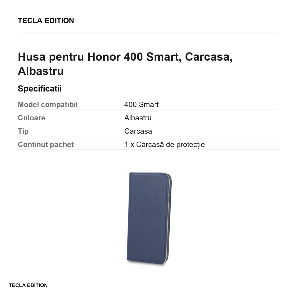 Husa Smart Magnetic pentru Honor 400 Smart, tip carte, Albastru [2]